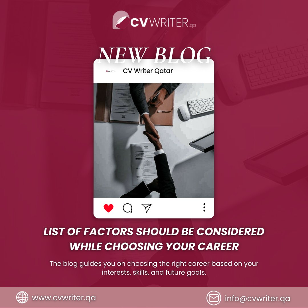 cvwriterqa's tweet photo. Choosing a career isn’t easy. So many options, so much pressure but the right guidance makes all the difference.
If you feel stuck, focus on what truly fits you, not the crowd.

📩 info@cvwriter.qa
.
.
.
.
#cv #CareerGrowth #JobSearch #Graduates #QatarCareers  #CVWriter #qatar https://t.co/M2vqF4OGrA