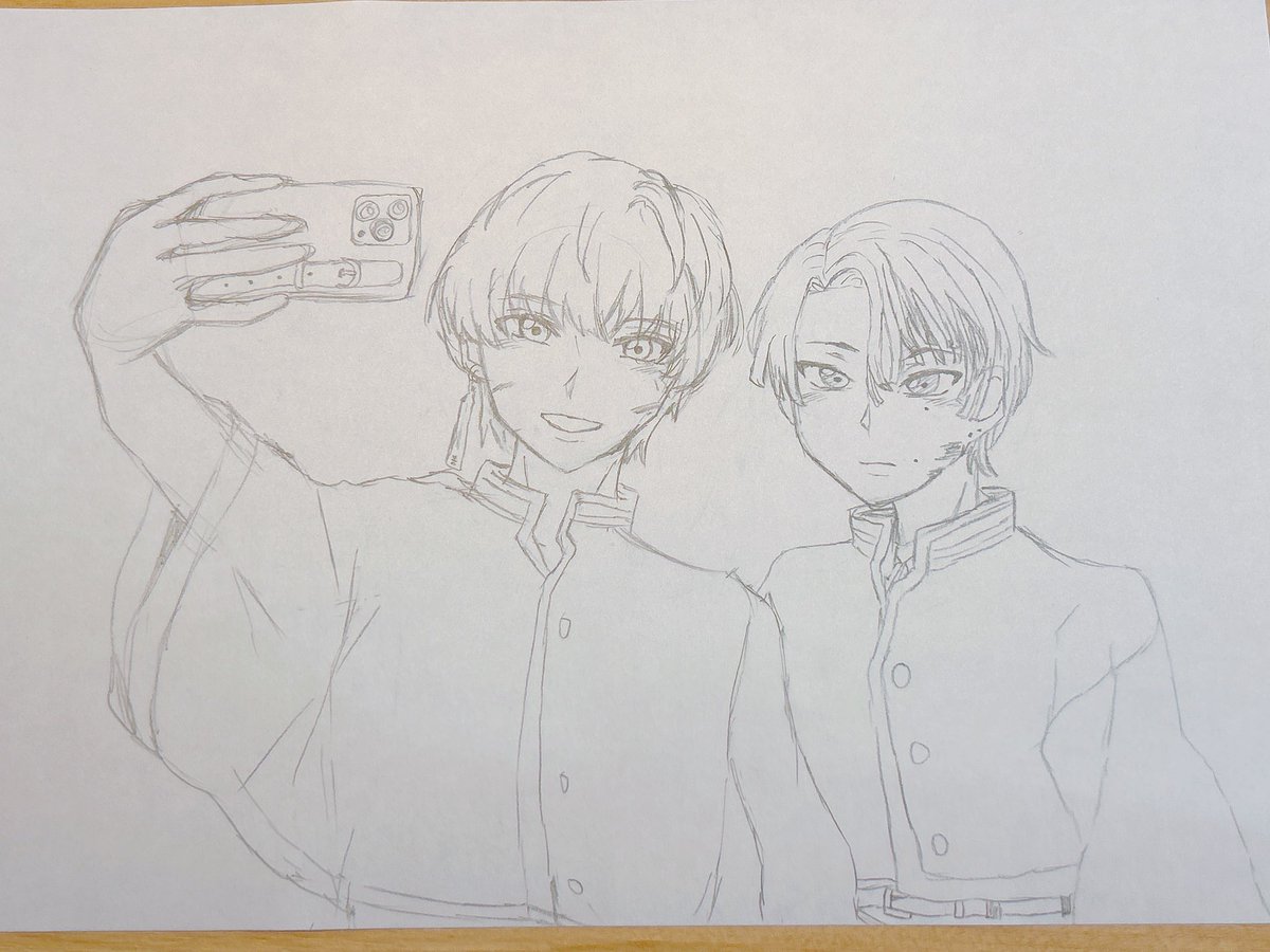souma_nin's tweet photo. えをかいてきたよ
 #デッドアカウント #らくがき #イラスト
#霞流括  #羽住蓮理   #縁城蒼吏 #でんみちゃん https://t.co/gqCDYxciJ9