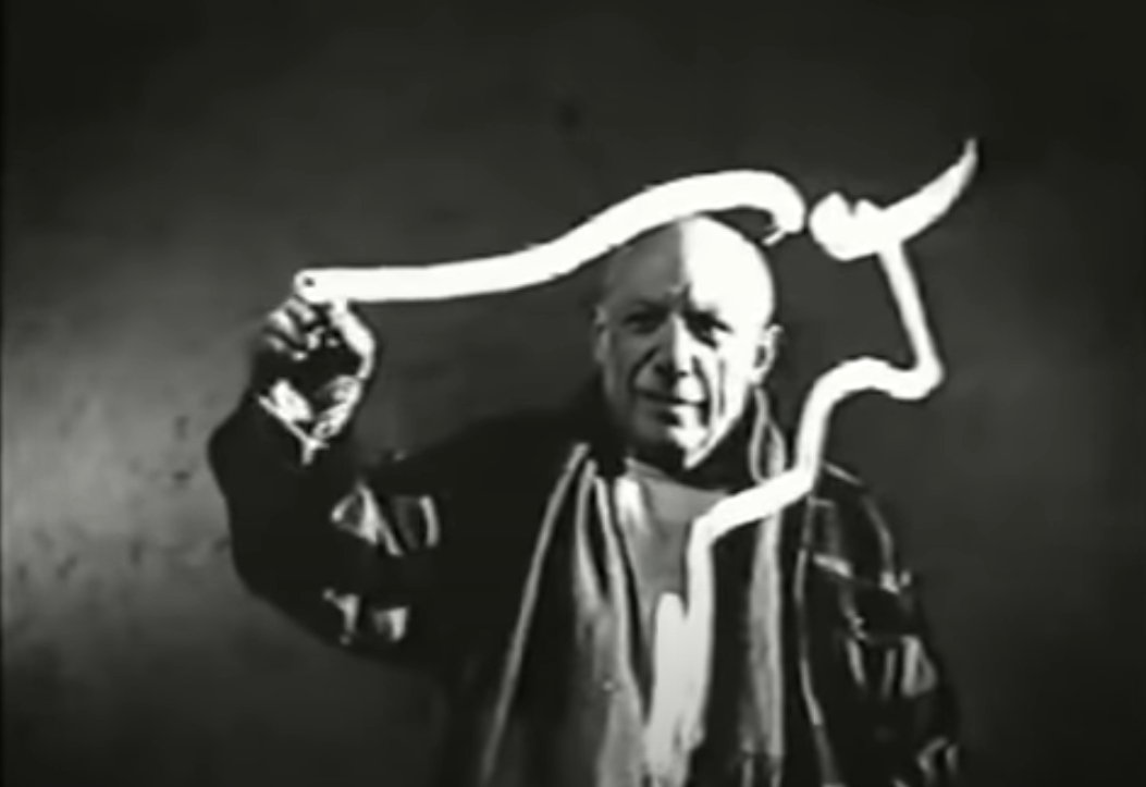 inexxus's tweet photo. Pablo Picasso in Apple's Commercial, 1997 https://t.co/XgTJ2v8E9i