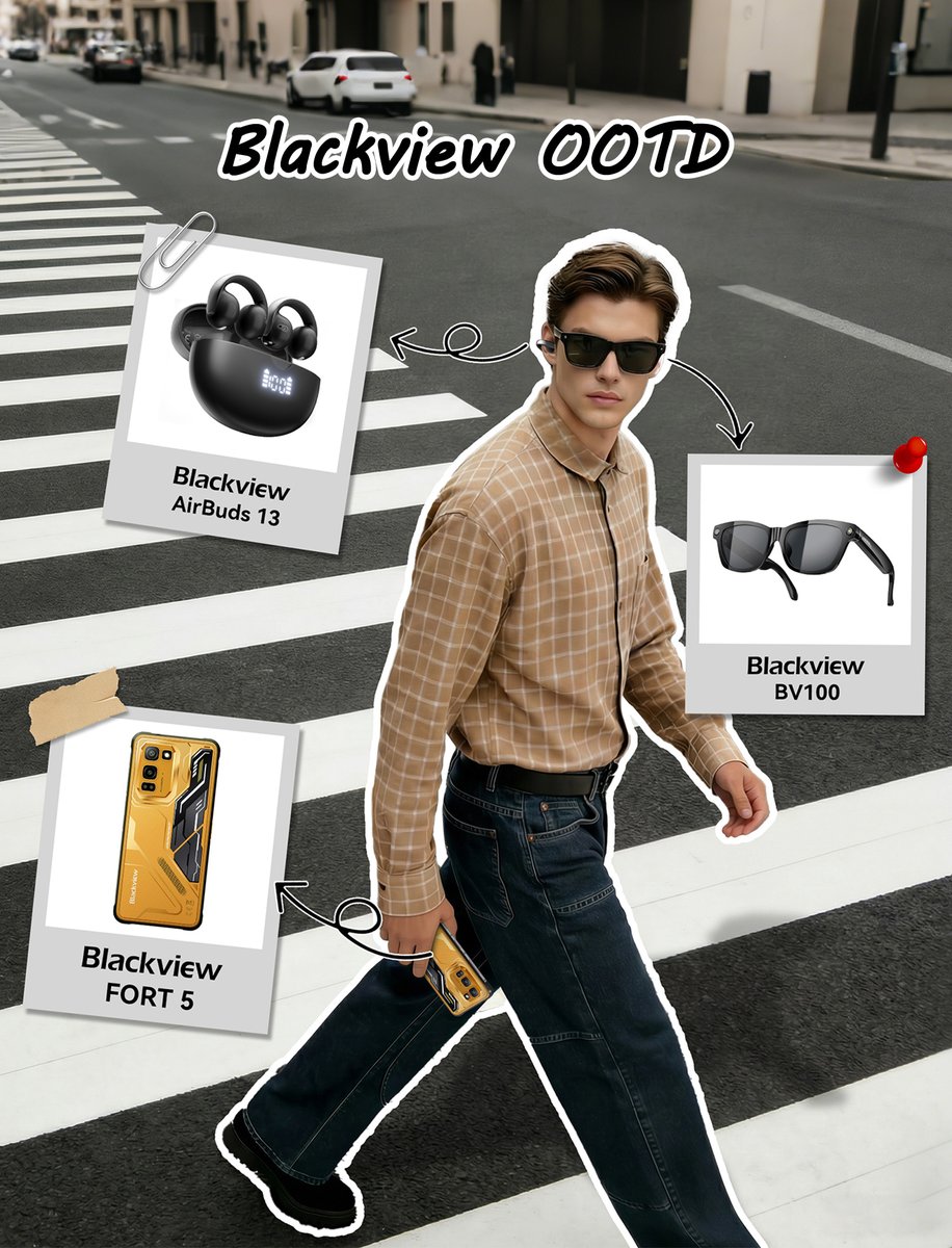BlackviewPhone's tweet photo. Tech that fits your vibe.
Today's Edit: FORT 5 / BV100 / AirBuds 13
💬 What's your go-to tech piece in your daily fit? Drop it below and let’s see your style! 👇
#Blackview #FORT5 #TechFit #OutdoorReady #DailyEssentials
Explore more: https://t.co/t59nUUfQpL https://t.co/ZIXw6MSLJ9