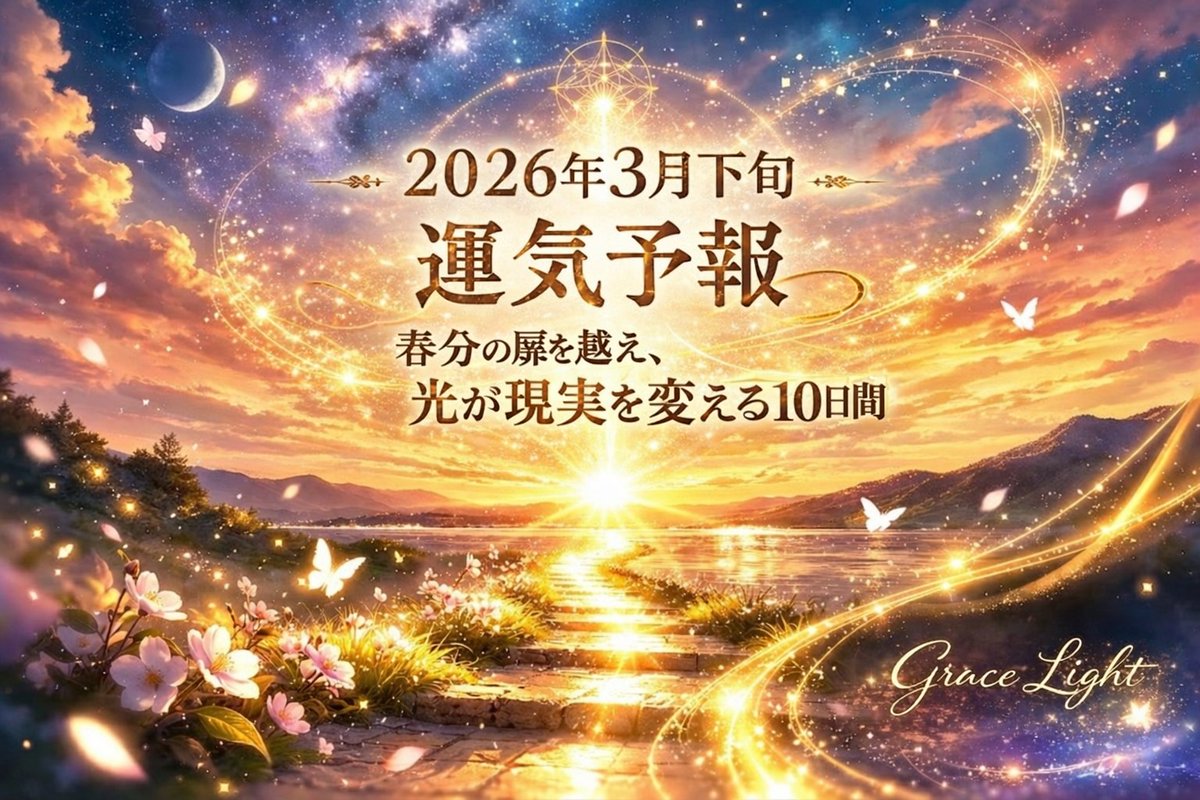 aki96071922's tweet photo. 春分の扉を越えて、
光を“現実の一歩”に変えていく10日間へ。🌙
大きく変わるより、
小さく始めること。
整えながら進むこと。
その静かな積み重ねが、次の流れを育てていきます。🕯️🌿
https://t.co/l3SkfhBeOF
#note #3月下旬運気予報 #春分 #新月 #GraceLight #整える #自分軸 #宇宙の流れ #言霊 https://t.co/YoLDLY6oKX