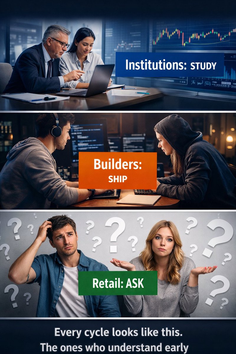 mcktoken's tweet photo. Institutions study. Builders ship. Retail asks.

Every cycle looks like this.

The ones who understand early win.

#RWA #Web3 https://t.co/cy4kzG1DwF