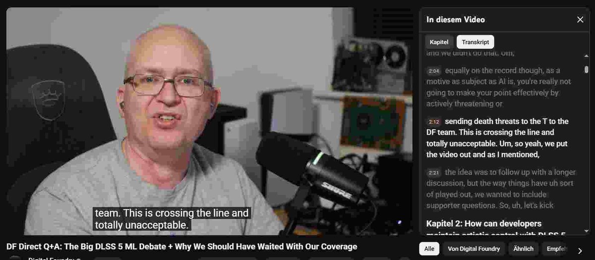 Eccex_'s tweet photo. > be DF
> make unbiased, first-impression video on DLSS 5
> meanwhile everyone else: "It uses AI! Must hate on it"
> DF: "Yeah, next time we wait a day and say what you want to hear"
> DF: "Also, could you stop sending death threats?" https://t.co/NF3S3lUI0s