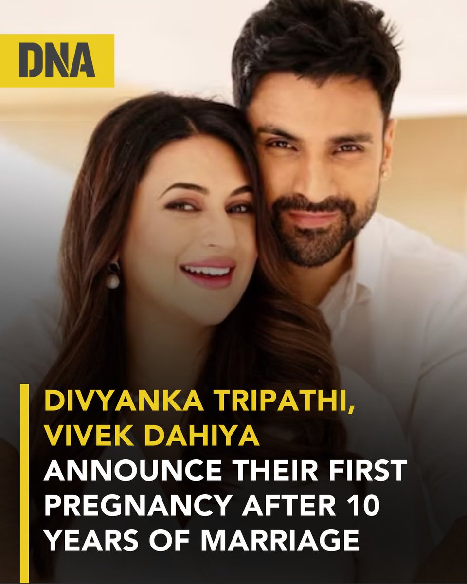dna's tweet photo. Television actors #DivyankaTripathi and #VivekDahiya have officially announced that they are expecting their first child after 10 years of marriage.

Read here :https://t.co/rtCgQjsSAF

#DNAUpdates | #Pregnency | #Television https://t.co/PuGxzoApkh