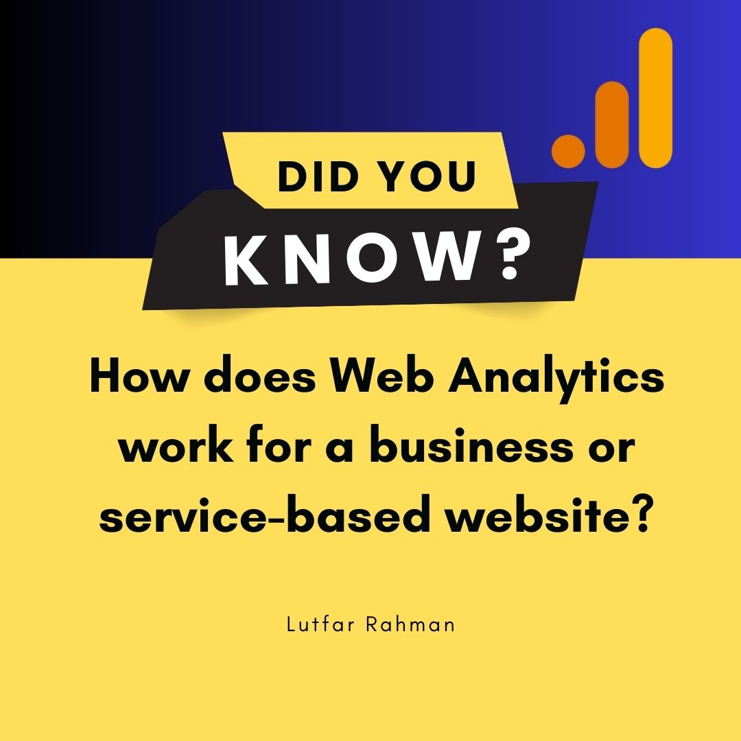 How does Web Analytics work for a business or service-based website?
Web analytics works for a business or service-based website by collecting data about how visitors interact with the site through tracking codes.

#WebAnalytics
#GA4Tracking
#GoogleTagManager
#ConversionTracking