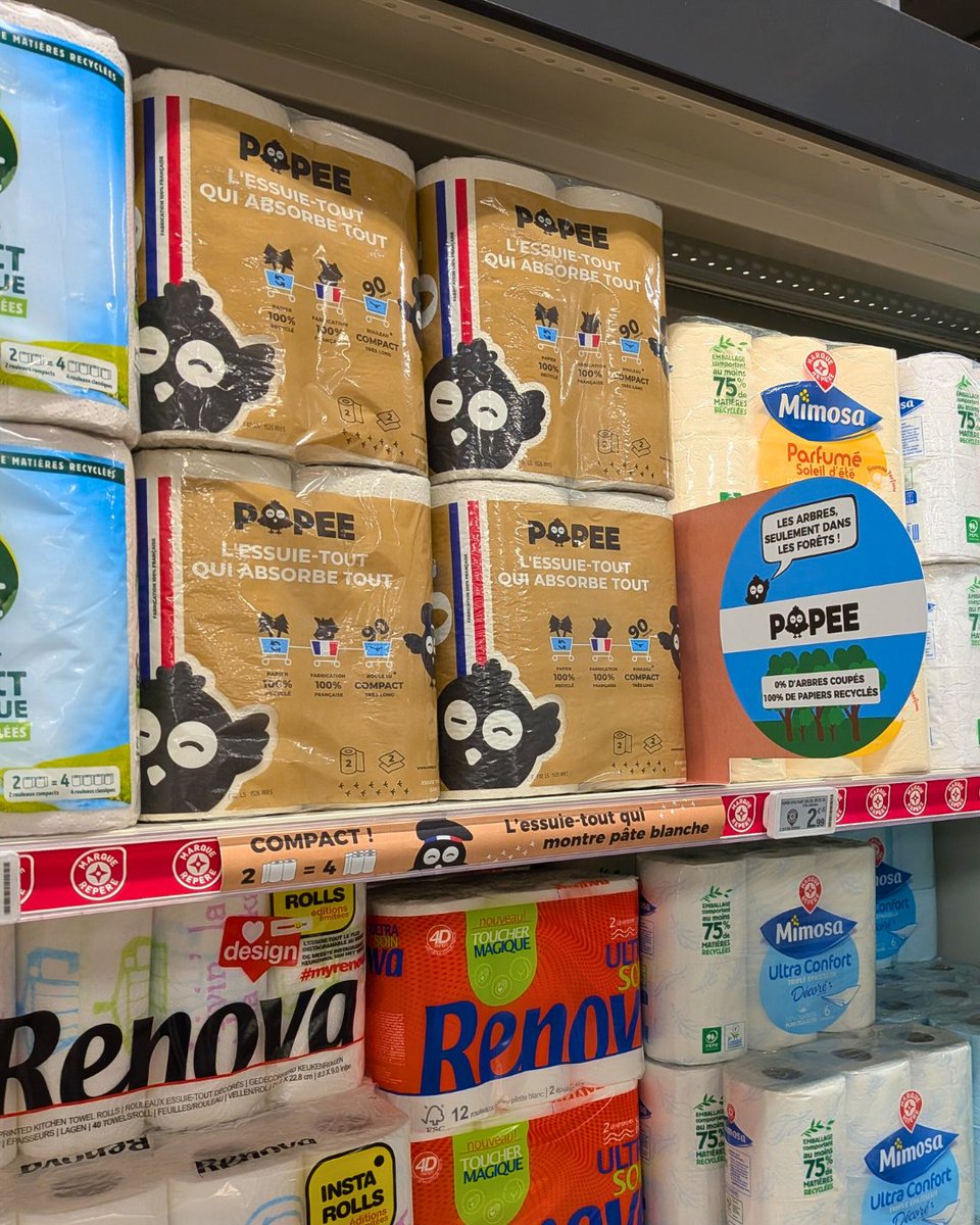 Popeeimpact's tweet photo. Le @Leclerc de La Rochefoucauld accueille désormais notre gamme de papiers d’hygiène recyclés : papier toilette confort, mouchoirs tout doux et essuie-tout ultra-absorbant 🤗

Rendez-vous au rayon #DPH pour les découvrir et les tester ! https://t.co/JRVJRH0duC