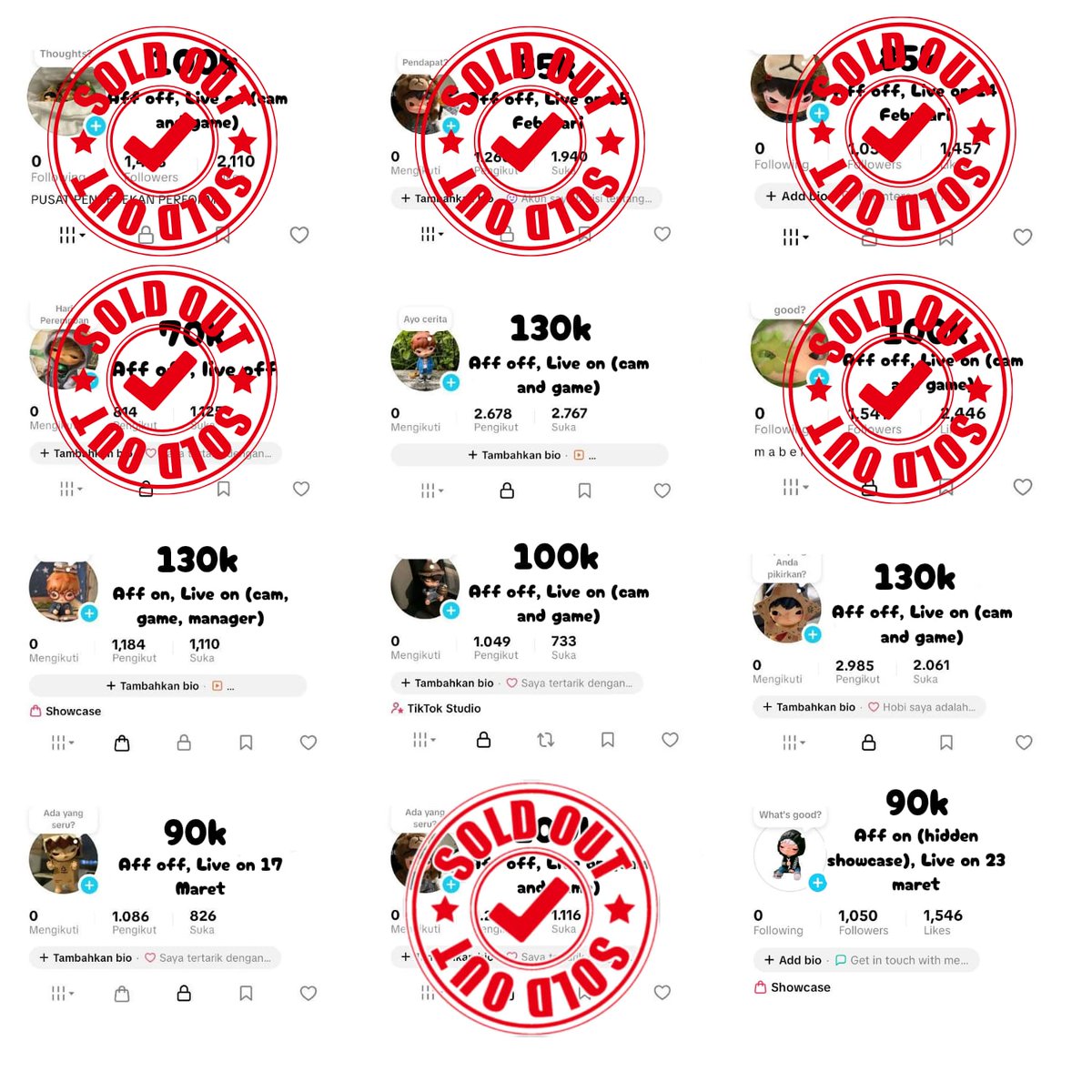 Mabel. Jual akun tiktok tweet media