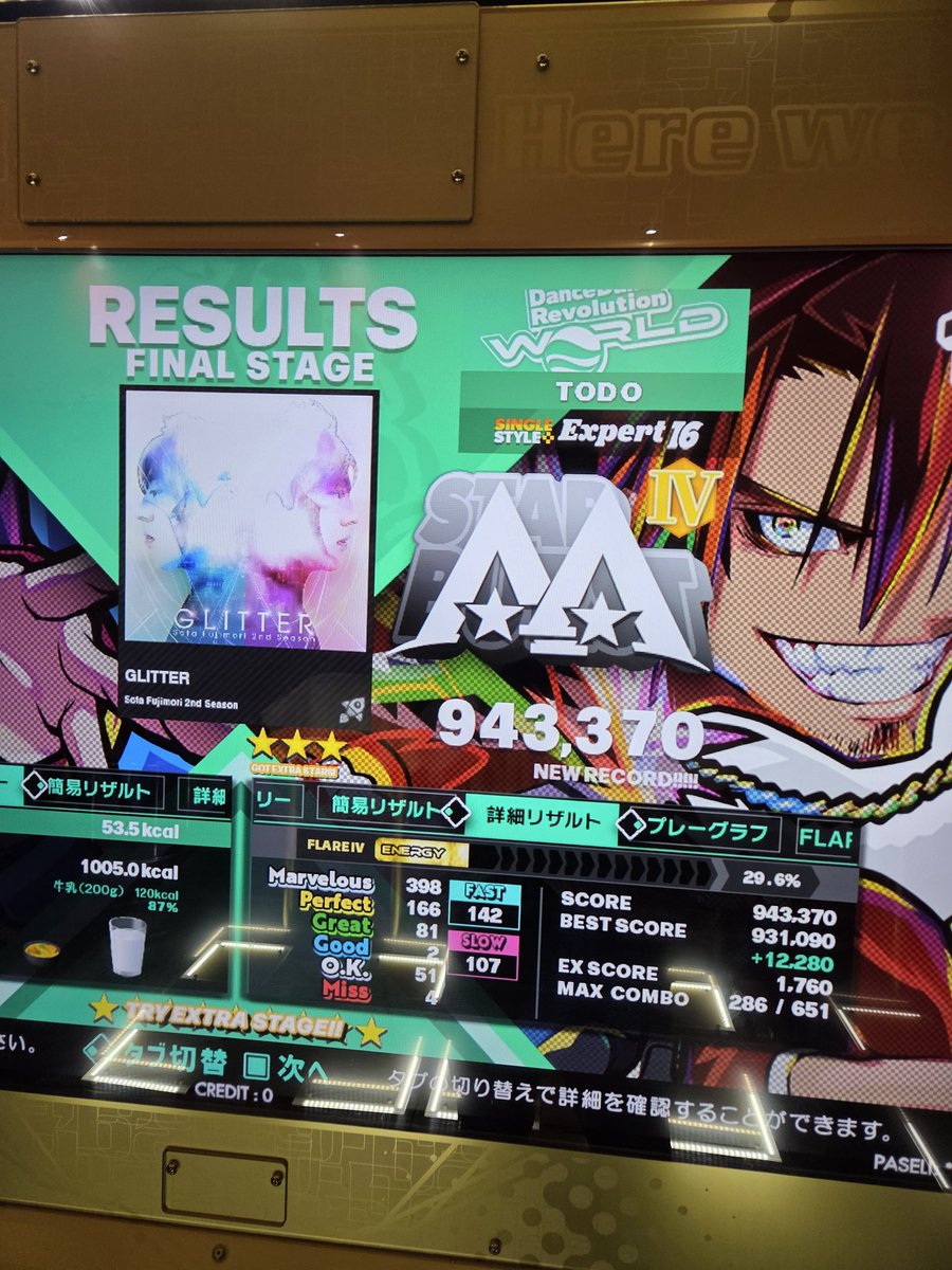 DP高難易度から逃げてはいけない

地団駄下手くそ王には辛いハリギャラ
地団駄下手くそ王は大失点する　び
久しぶりの新規DP17
〆にSPもやったけどグリッターはリズムが分からん