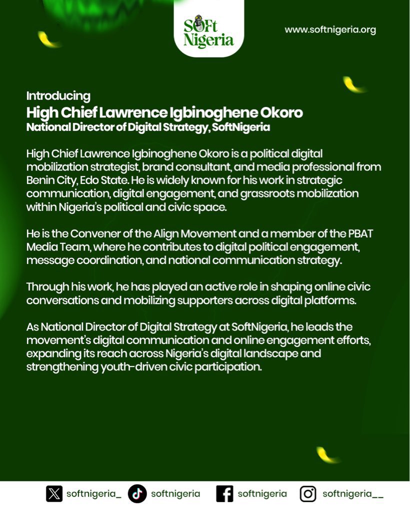 High Chief Lawrence Igbins Okoro tweet media