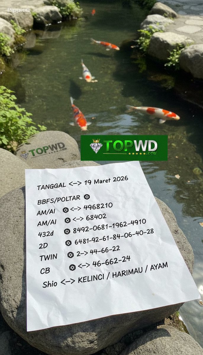Mimingacor1's tweet image. Prediksi MAKO P3 19 Maret sudah mendarat di atas batu! Ikan koi sudah kasih kode, tinggal kita eksekusi bareng-bareng. Mau angka BOM 2D LURUS tanpa ribet? wa.me/+6281385354788
#topwdgacor #topwd