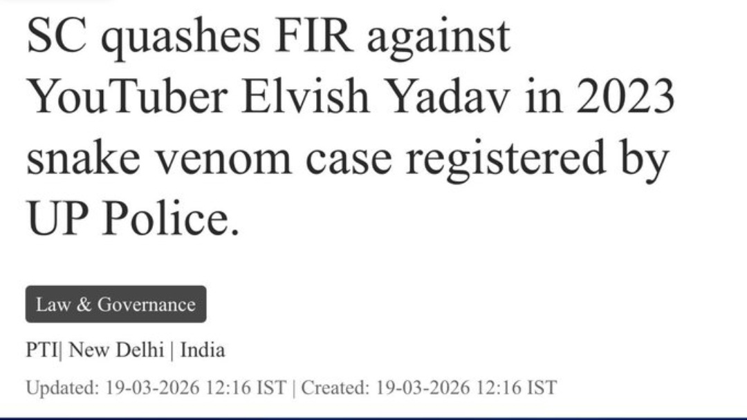 Satyamev Jayate 🙏🙏 

SC quashes FIR against #ElvishYadav in the 2023 Snake venom case..