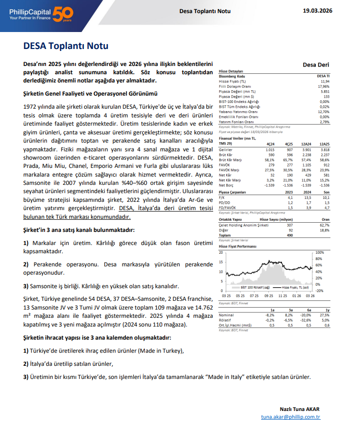 Gercek_Borsaci's tweet image. #DESA 📍 Desa Deri Analist Toplantısı Notları 👇