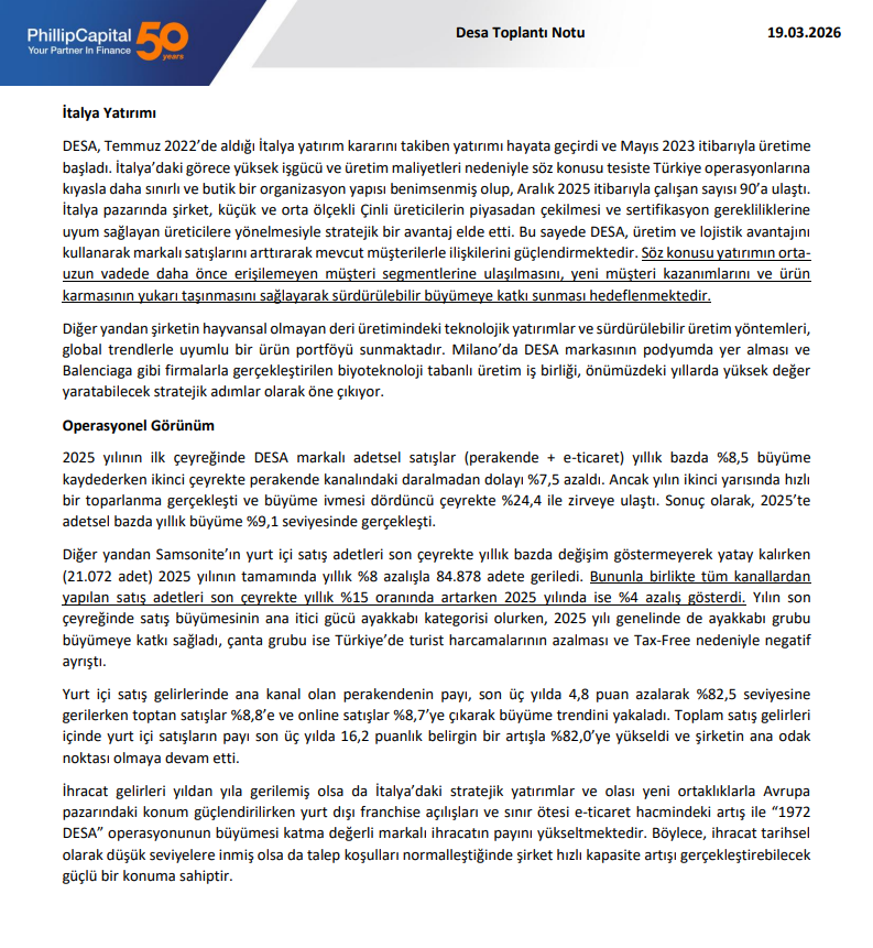 Gercek_Borsaci's tweet image. #DESA 📍 Desa Deri Analist Toplantısı Notları 👇