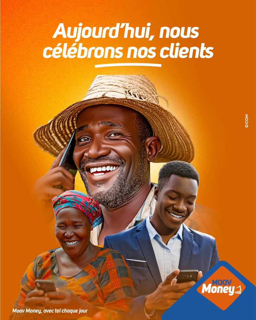 MoovMoneyBenin's tweet image. Aujourd’hui, nous célébrons nos clients, ceux qui nous font confiance chaque jour et rendent notre travail si précieux.🧡 

Merci d’être à nos côtés !

#MoovMoney
#AvecToiChaqueJour