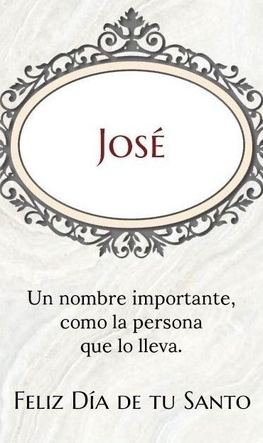 Felicidades a todos los José y Josefina