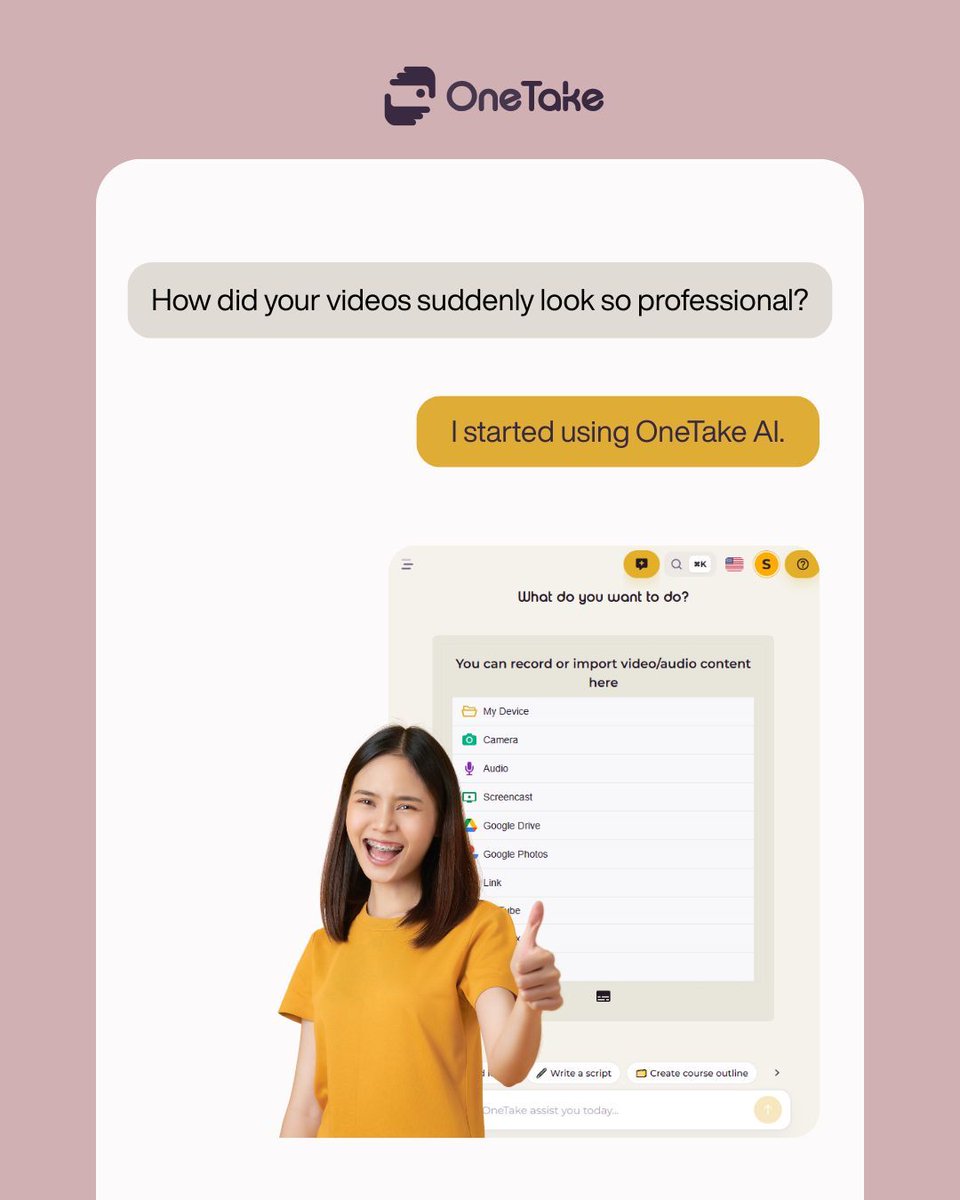 OneTake AI tweet media