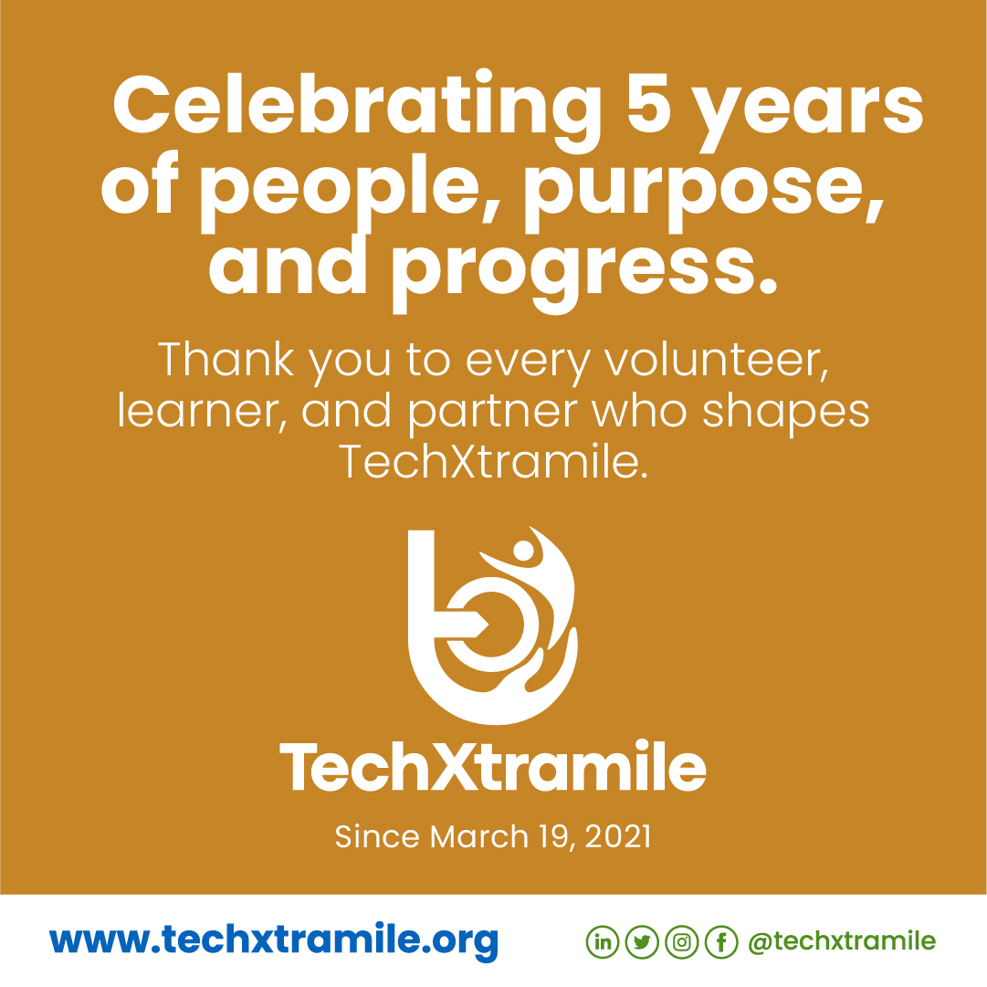 techxtramile's tweet photo. Since March 19, 2021, TechXtramile has been shaped by volunteers and the learners, youth, and communities they support.

This milestone is a reminder that real impact comes from people working together toward shared purpose.

#Anniversary #Community #SharedPurpose #TechForGood https://t.co/BHfzjfKmXl