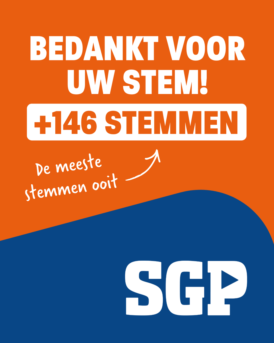 SGP Papendrecht kreeg gisteren 1073 stemmen. Dat is onze beste uitslag ooit bij de gemeenteraadsverkiezingen. We bedanken al onze kiezers voor hun vertrouwen!