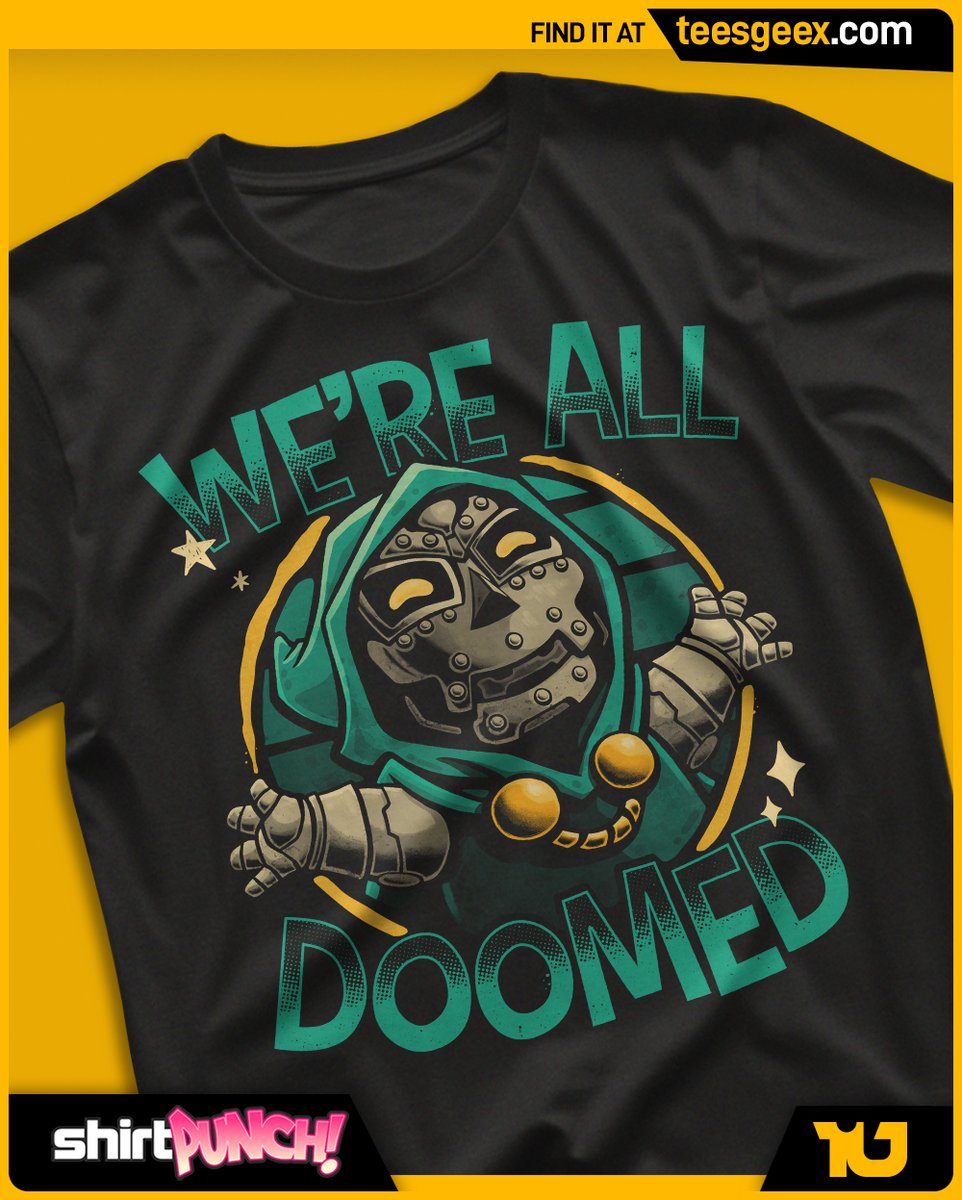 alvaro_teesgeex's tweet image. 🔥New Sale🔥 "All Doomed" is #designoftheday on @ShirtPunch 

🔸 Find it at teesgeex.com

#tshirtdesign #tshirts #tees #nerdytees #popculturetees