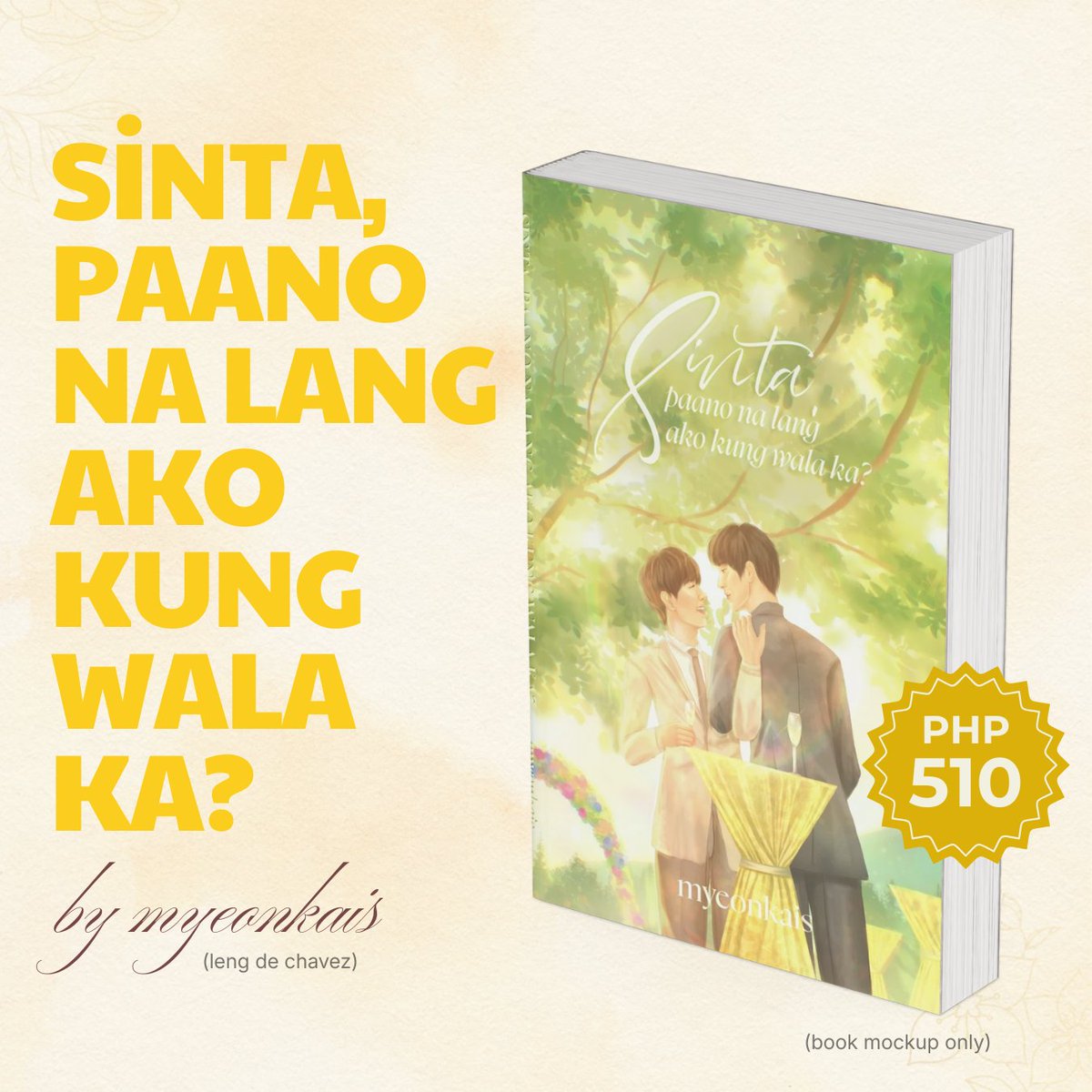 [BOOK COVER REVEAL + ORDER FORM]

sinta, paano na lang ako kung wala ka?
by <a href="/myeonkais/">♡</a> (aka me lol)

book cover illustration + layout by <a href="/artsbyannz/">ann | bookish artist🎨</a> 

Pre-order price: Php 510

💸 ORDER FORM: forms.gle/Lh9XSxZa8ckYZP…

[see reply for more details!]