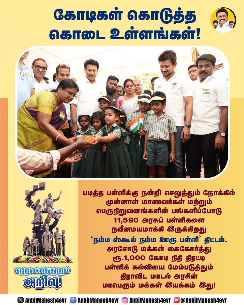 AnbilMahesh4evr's tweet image. கோடிகள் கொடுத்த கொடை உள்ளங்கள்! 

#TNEducation #TNSchools #DravidianModel #MKStalin #UdhayanidhiStalin #AnbilMaheshPoyyamozhi #AnbilMaheshForever @mkstalin @Udhaystalin @Anbil_Mahesh @DMKITwing @DMK4TN @DMK_Updates