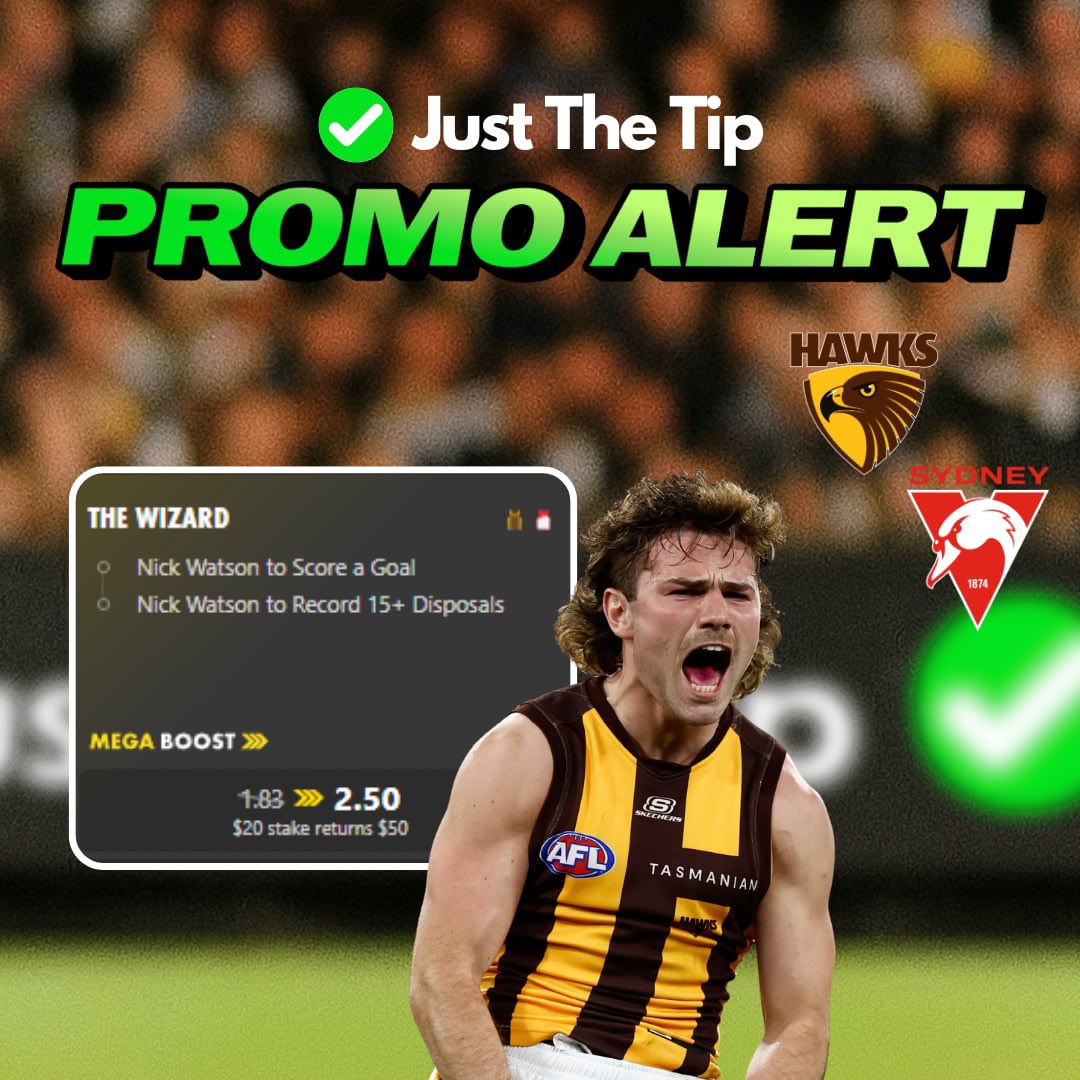 If you were on the Nick Watson promo
you’ve used up all your luck this week 😂

#AFLHawksSwans