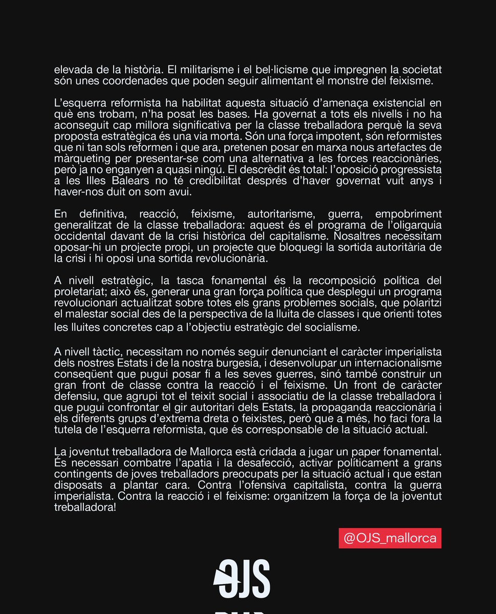 Organització Juvenil Socialista de Mallorca tweet media