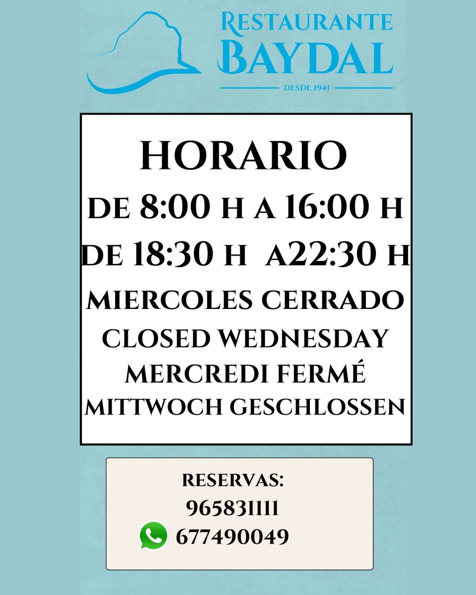 rtebaydal's tweet photo. AMPLIAMOS HORARIO https://t.co/aDKdrJgj1q