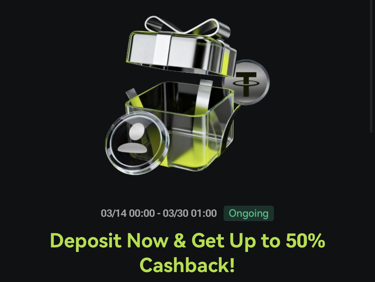 📣📣HUGE 50% Deposit CASHBACK with <a href="/XTexchange/">XT Exchange 🚀</a> 

🚀Deposit and get 50% Cashback  - up to $1800 USDT

- -Bonus sent in 24hrs ⚡️⚡️⚡️
- 30% of fees and losses applied to the bonus first!

Sign up 👉🏻 xt.com/activity/AR031…

Please note that country restrictions apply - check T&amp;C's