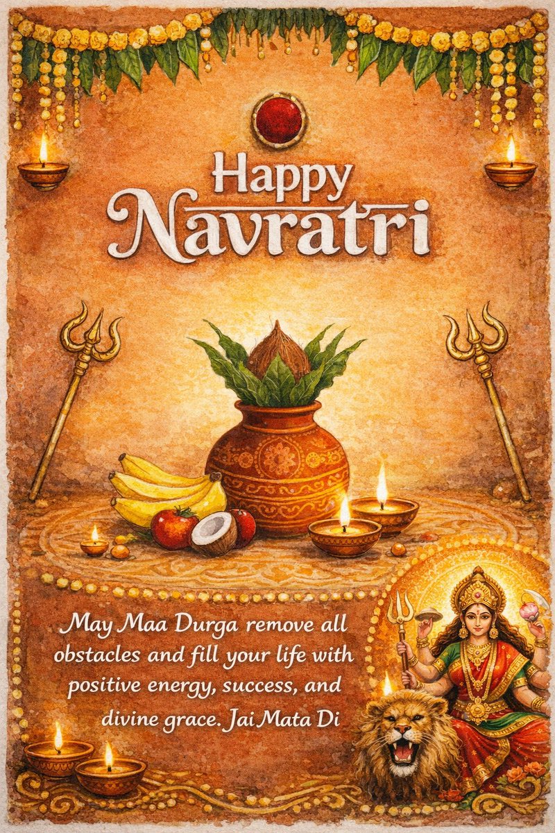 khemankumar's tweet photo. 🌺✨ शुभ नवरात्रि ✨🌺

नौ दिनों का ये पावन पर्व हमें सिखाता है, कि सच्ची श्रद्धा और विश्वास से हर मुश्किल आसान हो जाती है।

मां दुर्गा की कृपा से आपके जीवन में सुख, समृद्धि और सफलता का वास हो।

🙏 जय माता दी 🙏

#happynavratri #MaaDurgaBlessings  #FestiveGreetings  #Shakti #BlessingsReceived  #IndianFestivals