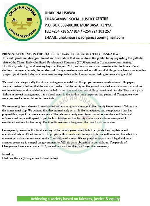 UHAKINAUSAWAOR1's tweet photo. Accountability for the people of Changamwe sub-county,Mombasa County. https://t.co/cYRRZWN5D2