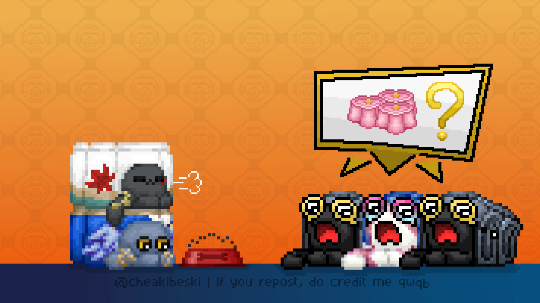 cheakibeski's tweet photo. No food QAQ?
#hsr #pixelart #catcake #ドット絵 https://t.co/YVaIvhBmDe