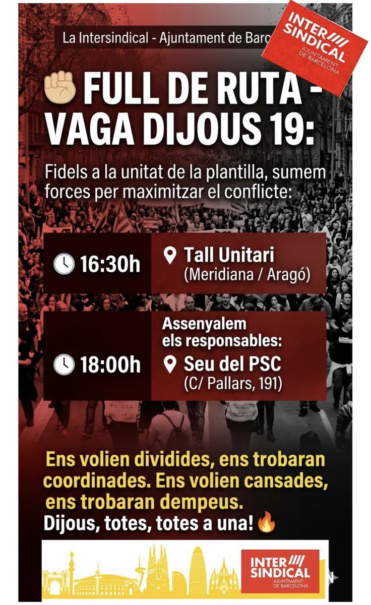 Intersindical Ajuntament de Barcelona tweet media