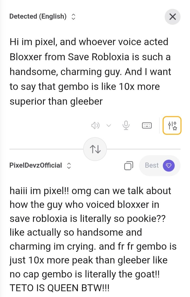 meokonicman's tweet photo. @PixelDevzRBLX @DanieDAMN 
(i didnt rlly need to include danie but i just wanted to)

BUT REGARDLESS, I CAN FINALLY TALK WITH PIXEL!!!!! THIS IS SO LIKE HOW PIXEL WOULD TALK—SHE NEVER UNDERSTAND OTHORDOX ENGLISH AND BETTER OPINIONS, BUT NOW I CAN FINALLY TALK W/ HER
#saverobloxia https://t.co/h5tUlmMnZ4