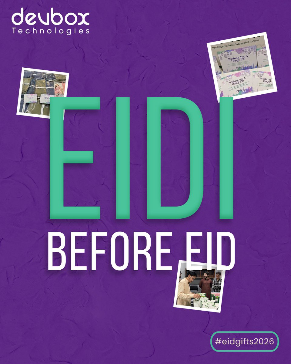 devbox_co's tweet photo. Eidi Before Eid! 💜

A moment to appreciate, to give, and to celebrate together. Grateful for a team that brings heart into everything they do.🫰

#Eidmubarak #eidgifts #appreciationgift #eid2026 #workculture #lifeatdevbox #devbox https://t.co/ZiDsOGLV0w