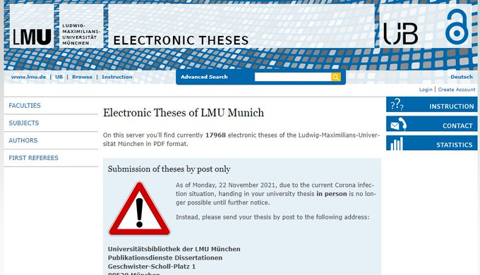 📌مكتبة جامعة ميونخ Munich University Library
المكتبة فيها 11595 رسالة جامعية مجانية قابلة للتحميل بصيغة pdf.
edoc.ub.uni-muenchen.de
#الرياض_الآن 
#الرخصة_المهنية