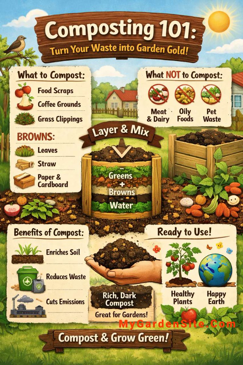mygardensite's tweet photo. Basics of composting. Treat your soil well !

https://t.co/djUI5H7GXt

#composting
#soilcare
#plantcare
#soilimprovement
#fertilizers https://t.co/UoxQzIQRwN