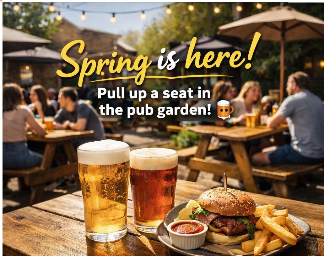 TerryOInsurance's tweet photo. 🌿 Are you pub garden ready? 🌞🍻

Think cold pints, good company, and that first proper taste of sunshine after winter… it just hits different.
✨Fresh air
 🍺Ice-cold drinks
 🍔Proper pub grub
Round up your mates and pull up a chair — pub garden season is officially back! 🌸 https://t.co/NXVJKKfax7