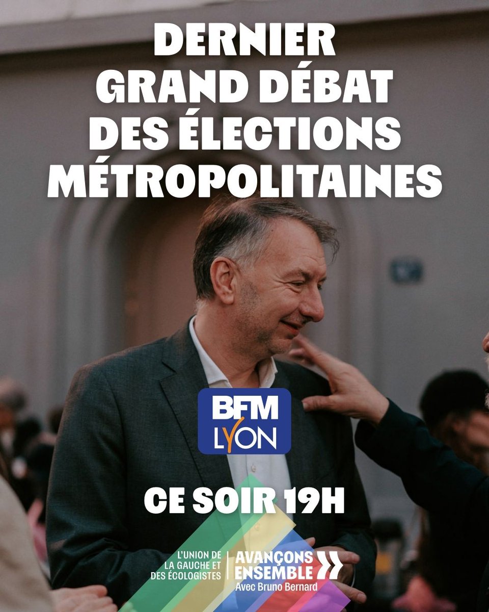 brunobernard_fr's tweet photo. Ce soir, c'est le dernier grand débat des élections métropolitaines.

19h sur BFM Lyon.

L'occasion d'échanger sur deux projets radicalement différents pour l'avenir de notre Métropole. https://t.co/U7igxbtq27