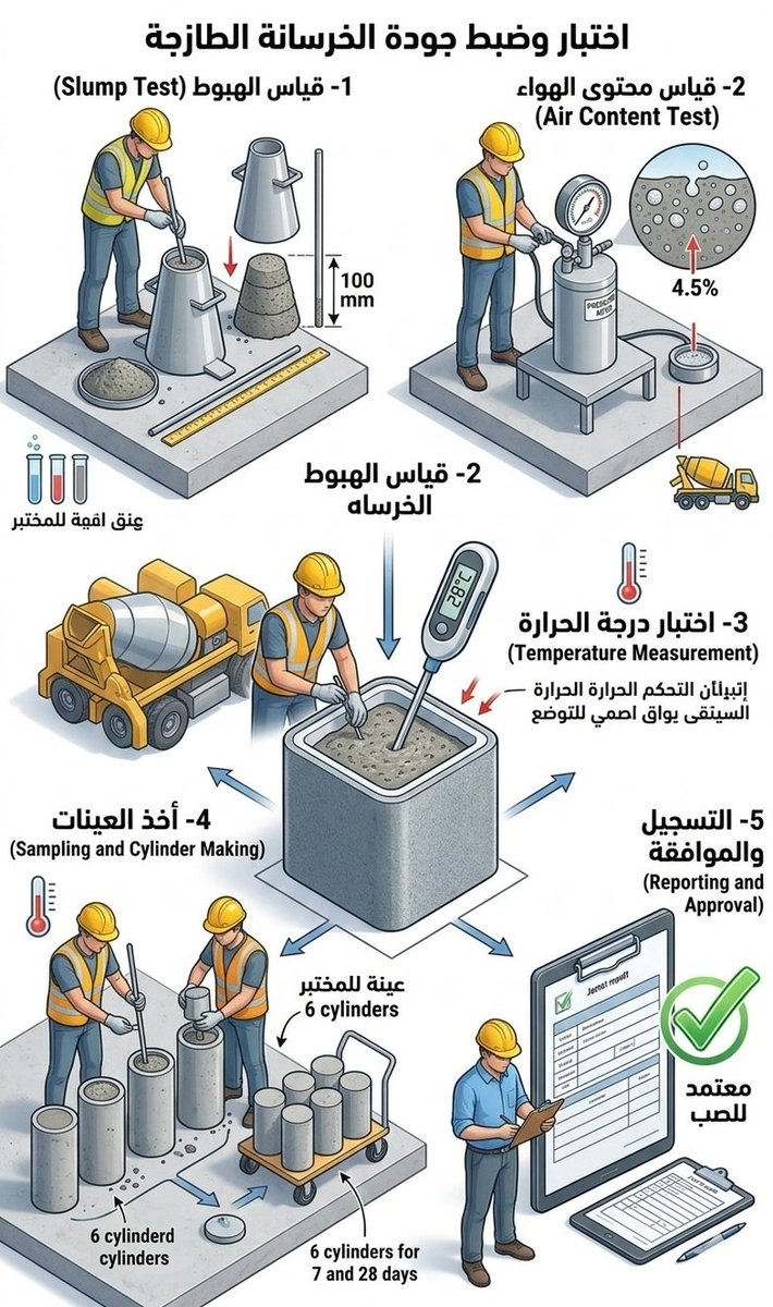 أي من اختبارات الخرسانة تعتقد أنه الأكثر إثارة للاهتمام؟ شاركنا برأيك في التعليقات!
​تريد المزيد من النصائح الهندسية المفيدة؟ تابعنا وشارك هذا المنشور مع أصدقائك!