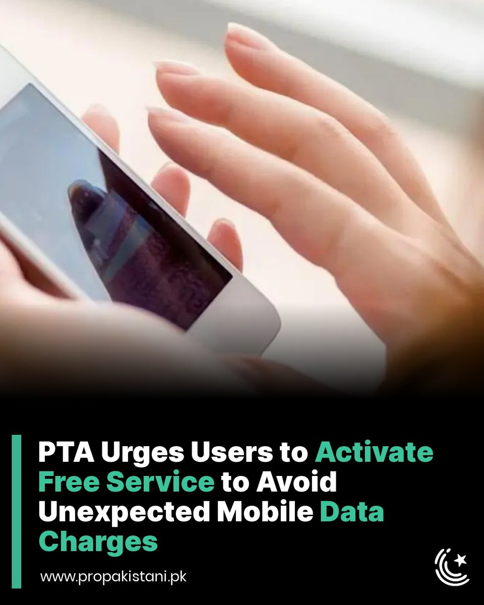 ProPakistaniPK's tweet image. The authority stated that activating this service can help users avoid unnecessary charges and manage their mobile data usage more effectively.

Read More:  propakistani.pk/2026/03/19/pta… 

#PTA #MobileData