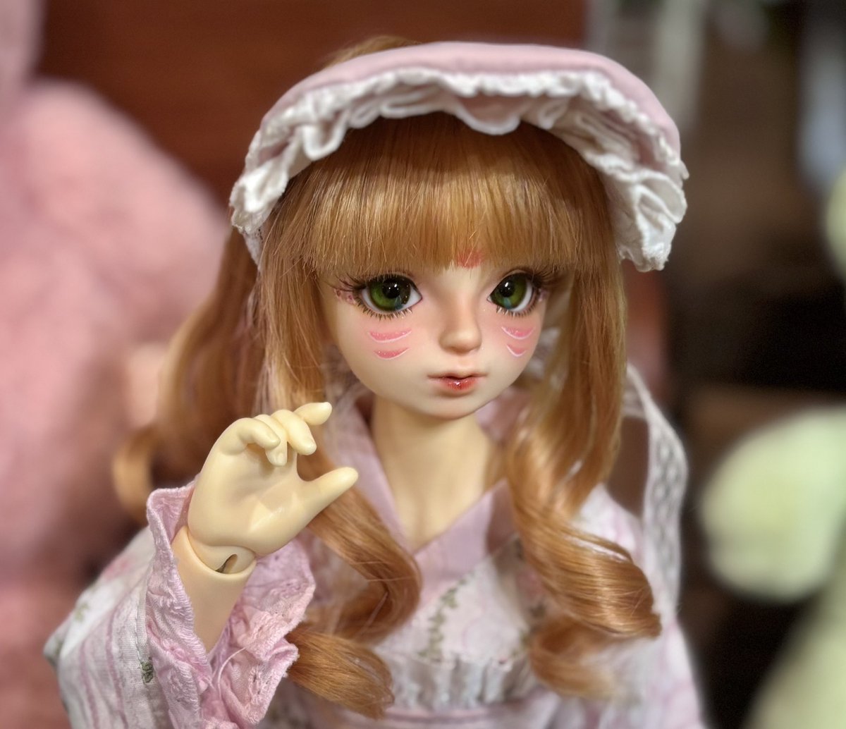 この度、<a href="/Tea_fin_doll/">Teafin【ティフィン】</a> 様に夕霧をメイクして頂きました✨
お淑やかな天使からあざとかわいい狐っ子に大変身して我が家に帰ってきたのでお披露目いたします🥰

桜メイクで色合いが桜餅のような…🌸
名前はまだ決まってませんがうちの新顔をよろしくお願いします🙂‍↕️
#お迎え報告 #子天使夕霧