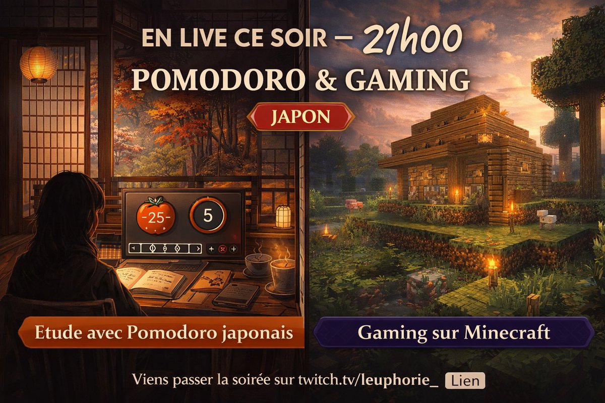 🎮 Gaming <a href="/Minecraft/">Minecraft</a> 🎮 sur <a href="/TwitchFR/">Twitch FR</a> 

⏰ LIVE à 21h00 
👉 twitch.tv/leuphorie_des_…

#pourtoi #logitech #fullwhite #TurtleBeachVulcanII #elgato #roccat #moodgaming #EDIFIER #SamsungG #NVidia