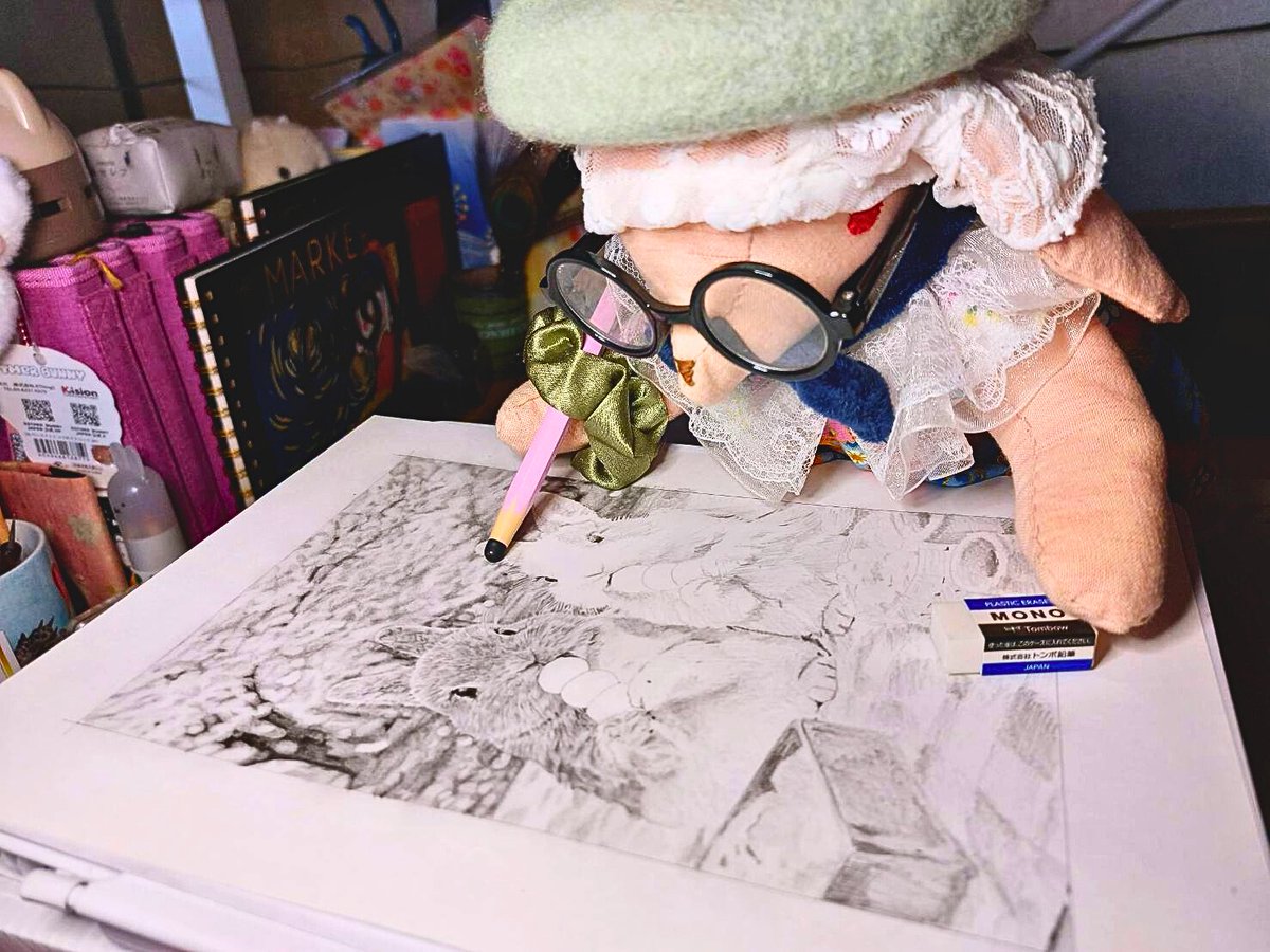 ainosuke_art's tweet photo. 静かな制作時間。
迷いながらでも、
少しずつ形になっていくのが好き。
今日もコツコツ✏️

#鉛筆画
#制作途中
#アナログイラスト
#うさぎアート
#モノクロアート
#絵描きさんと繋がりたい https://t.co/rNbzCMQgDv