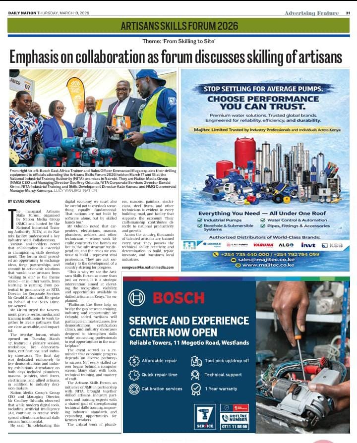 We’re grateful to everyone who visited the Majitec Limited stand at the Artisans Skills Forum at NITA. The event by Nation Media Group was a success, we showcased our pumps and conducted practical demonstrations 💧⚙️.
👏 Thank you for being part of it 🥳