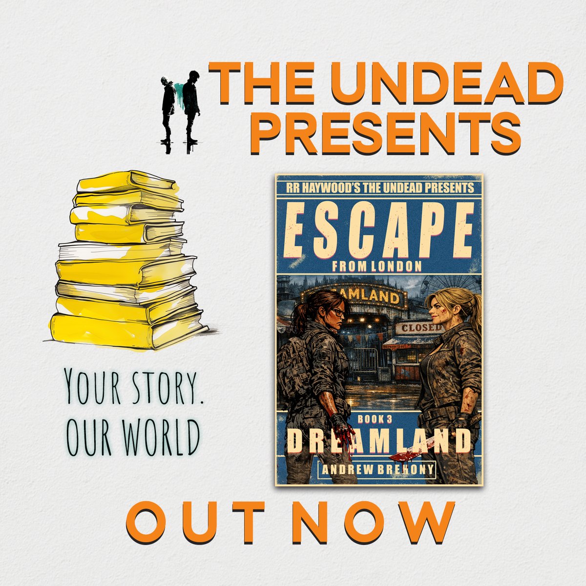 RRHaywood's tweet photo. EFL book 3, Dreamland is out now on Kindle 🔥🧟
The final part of Andrew Brehony’s Escape From London trilogy is here. The city is behind them, but the nightmare is far from over. Brutal, fast, emotional, and packed with danger from both the infected and the living.
Grab it here: https://t.co/xuJDS044Pq #TheUndeadPresents #ZombieBooks #HorrorBooks
