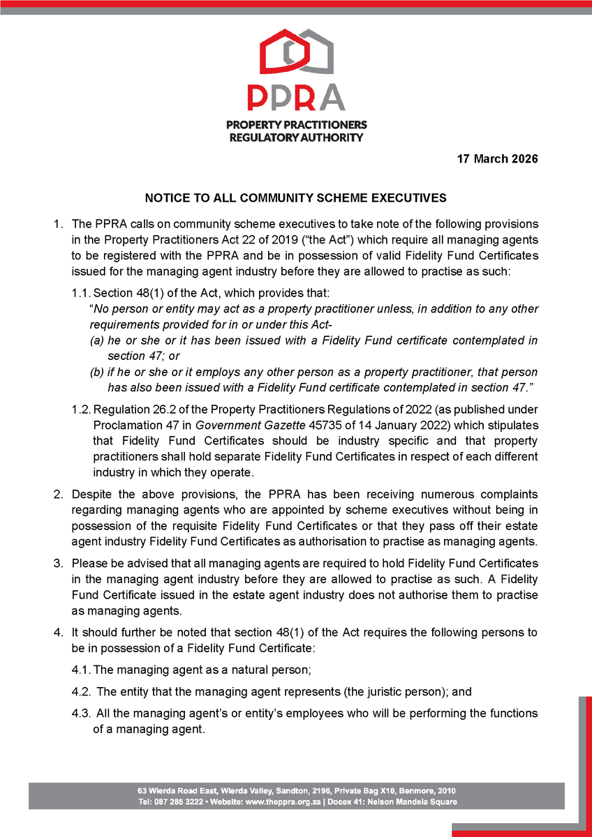 Community scheme Ombud Service tweet media