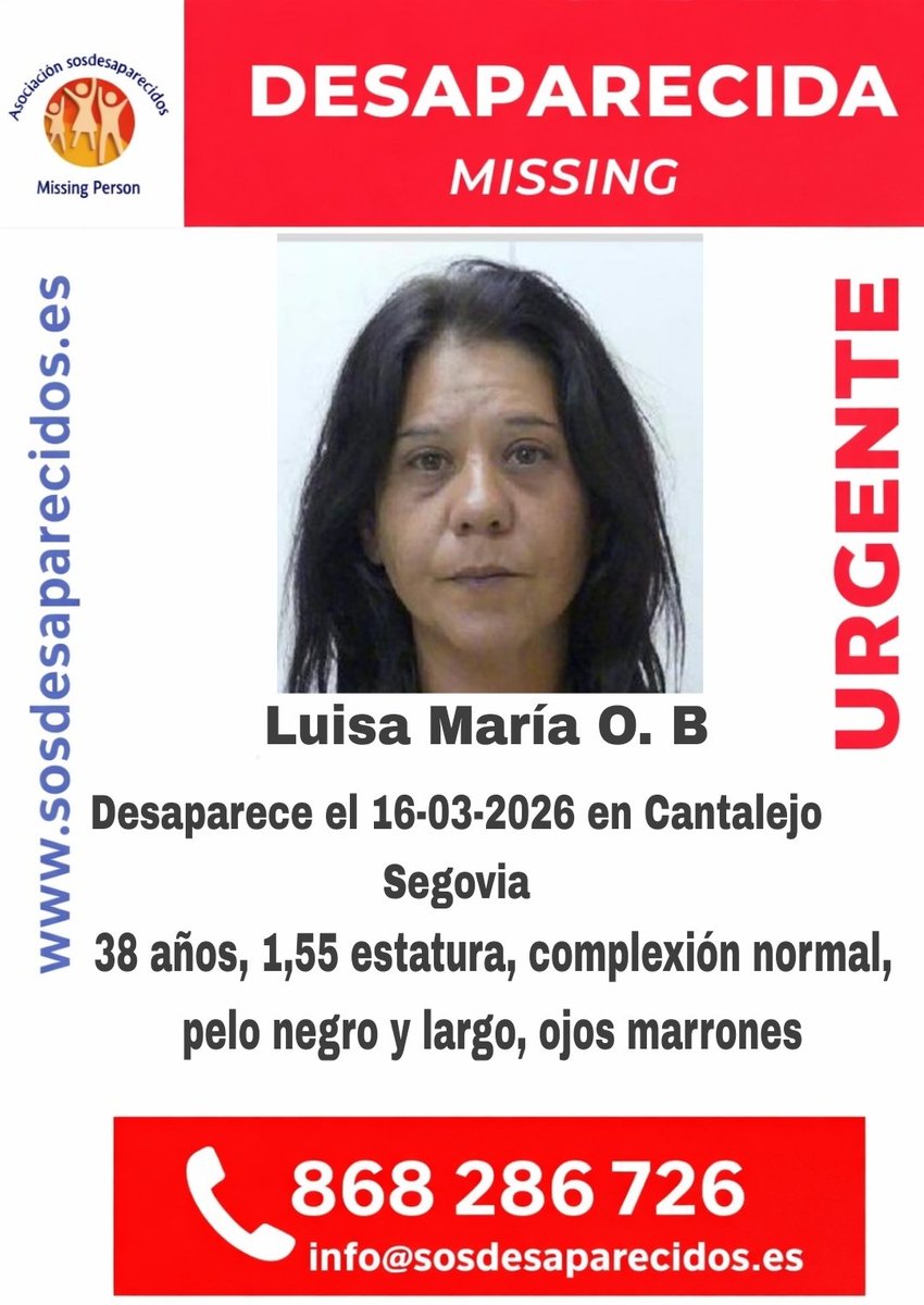 🆘 DESAPARECIDA
#Desaparecido #Missing #España #Cantalejo #Segovia
Síguenos <a href="/sosdesaparecido/">ALERTA DESAPARECIDOS</a>