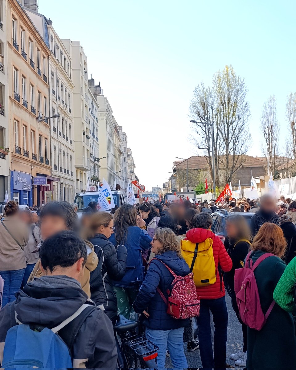 Aujourd'hui à Lyon à la manifestation des syndicats de l'enseignement. 

Il faut des moyens pour l'inclusion des élèves en situation de handicap et pour les AESH !
