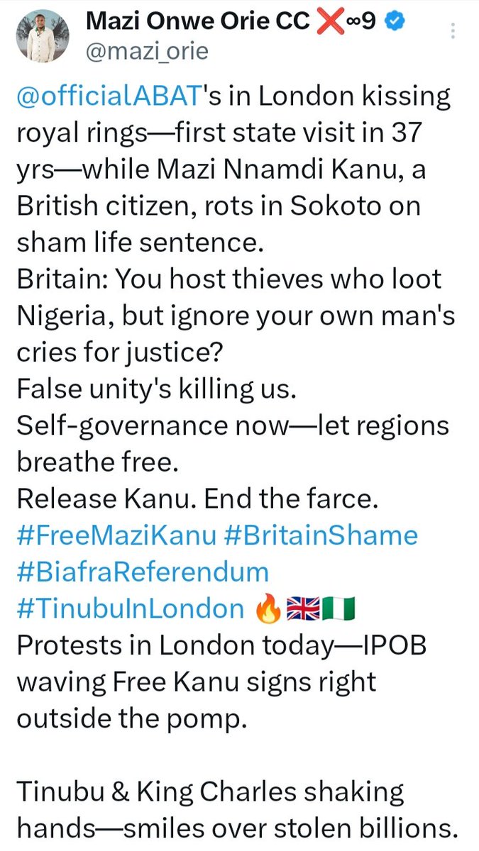 Mazi Onwe Orie CC ❌∞9 tweet media